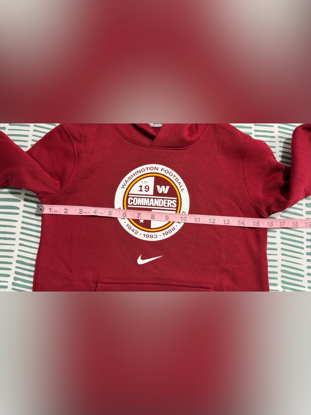 NWT Nike Washington Commanders Youth Small NFL Hoodie Burgundy - Picture 5 of 6